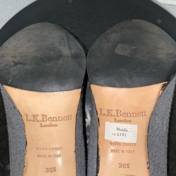 L.K. L K Bennett Grey/ Black Heels Sz 38.5 - Picture 12 of 14